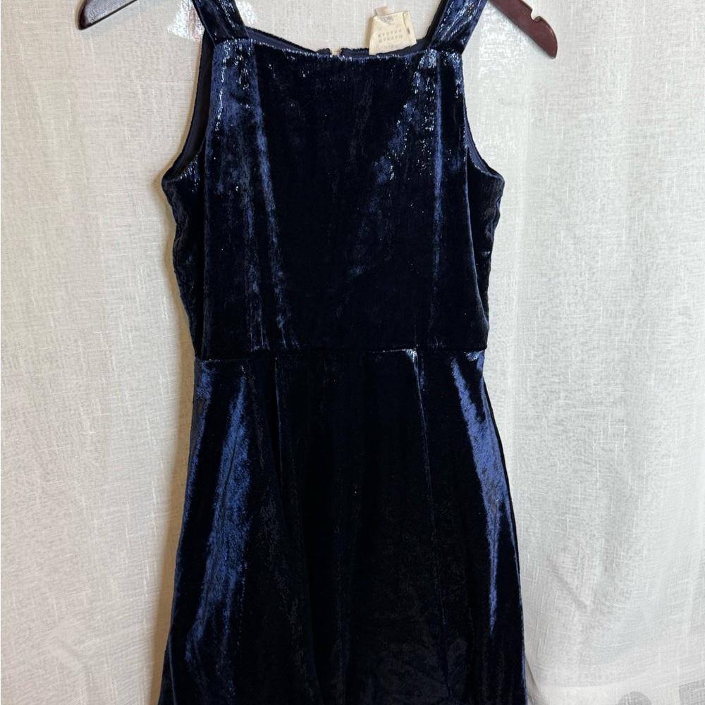 Hannah Midnight Blue Velvet Dress